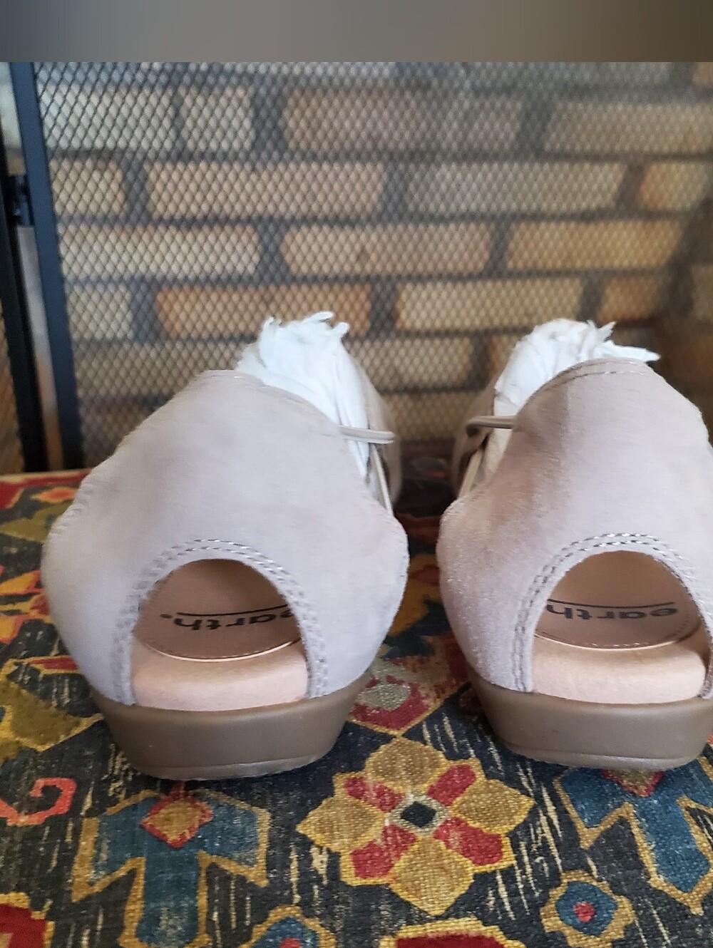NEW Earth Tan Laser Cut Leather Sandal Sz 7.5 - Picture 4 of 5